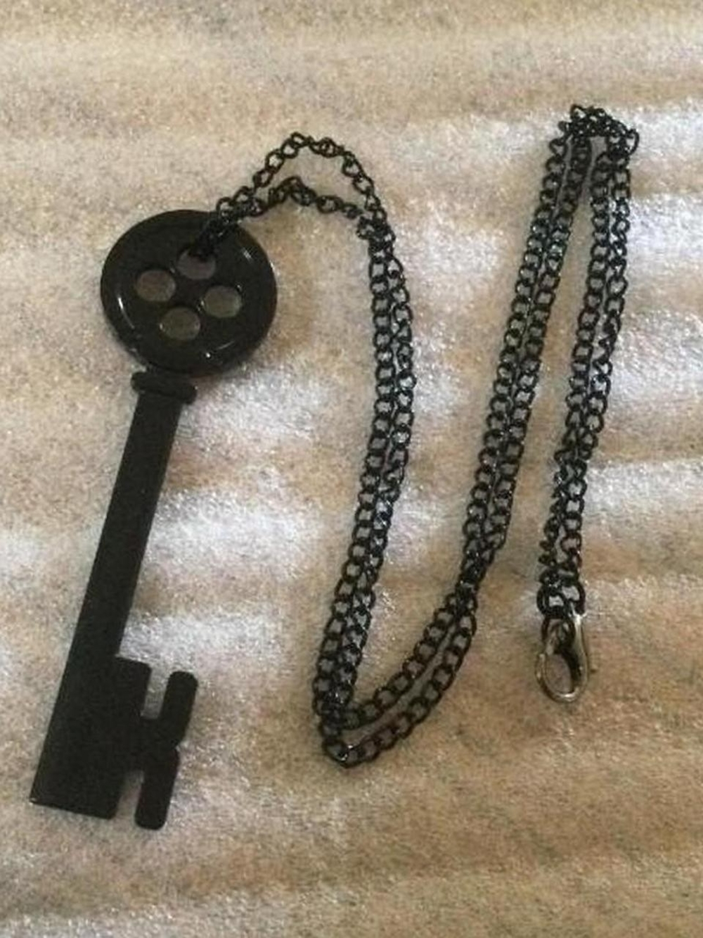 Black Skeleton Key Necklace